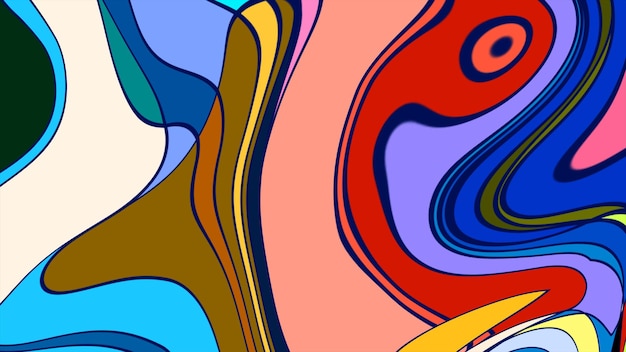 Formas fluidas dinámicas con colores vibrantes Arte abstracto de fondo