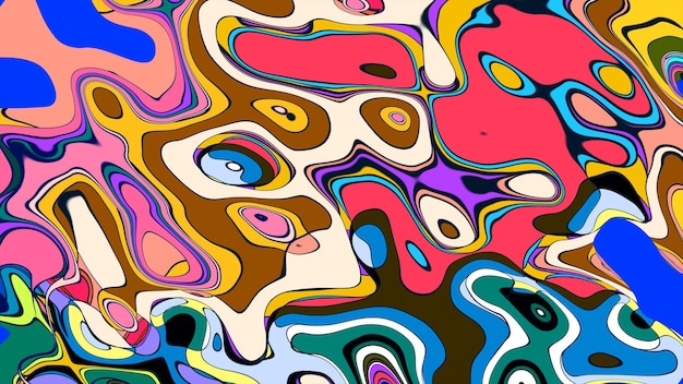 Formas fluidas dinámicas con colores vibrantes Arte abstracto de fondo