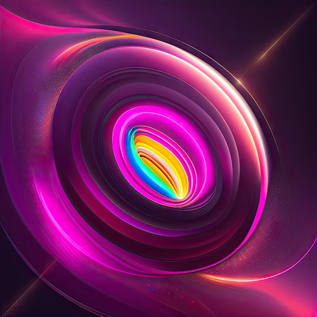 Formas fractais rosa brilhantes coloridas abstratas Arte fractal digital renderização em 3d