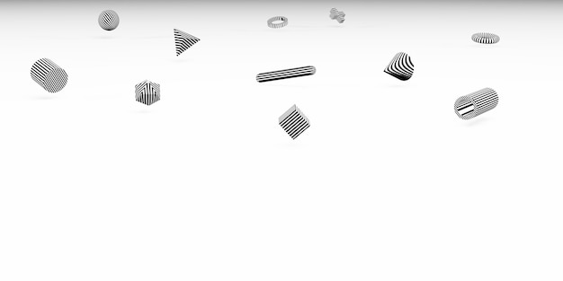 Formas geométricas 3d abstractas Fondo simple con cubos Ilustración 3d de estilo minimalista