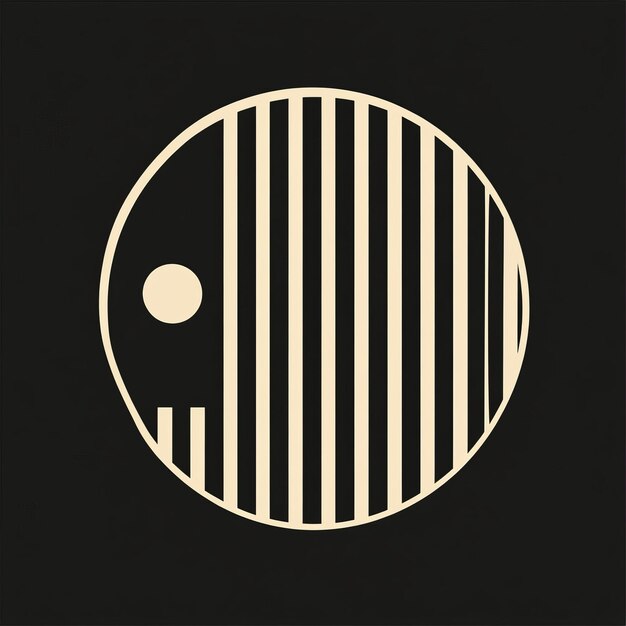 Formas geométricas abstractas en forma de círculo sobre un fondo negro