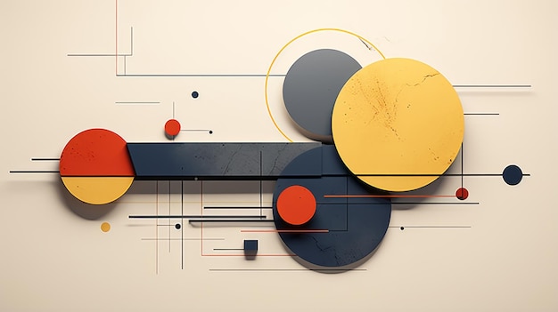 formas geométricas abstratas em um fundo bege