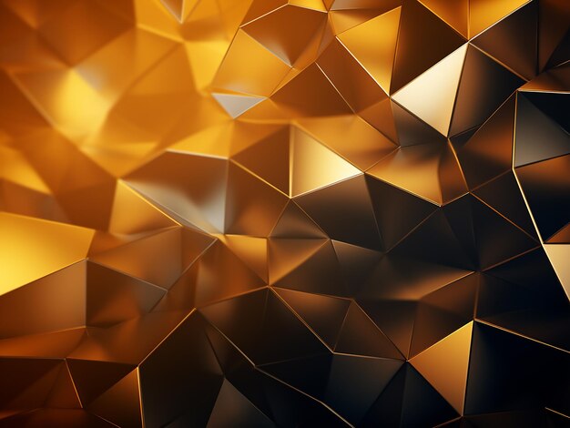 Formas geométricas brillantes sobre fondo dorado Generación AI
