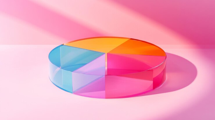 Foto formas geométricas coloridas sobre un fondo rosado