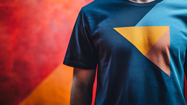 Foto formas geométricas com textura sutil na camiseta