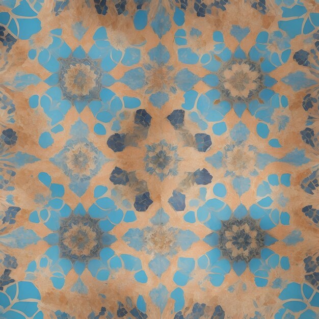 Formas geométricas em um padrão de azulejos marroquinos sem costura gerado por Ai