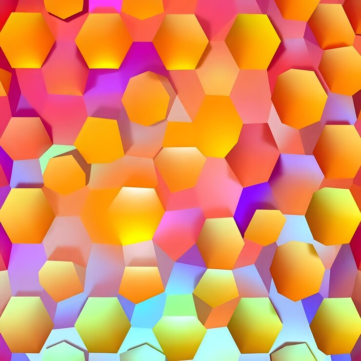 Foto formas geométricas fondo en 3d renderizado en color
