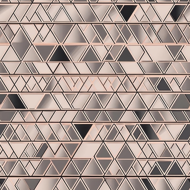 Formas geométricas ilustración de patrones sin fisuras color suave y detalles en oro rosa IA generativa