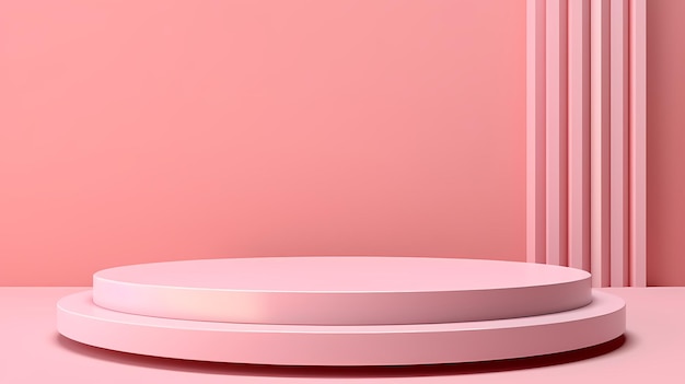 Formas geométricas podio rosado para la exhibición de productos