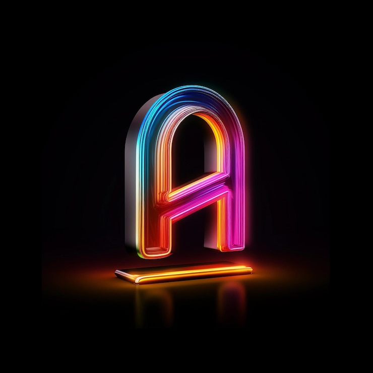 Foto formas de letras en tres dimensiones una perspectiva creativa