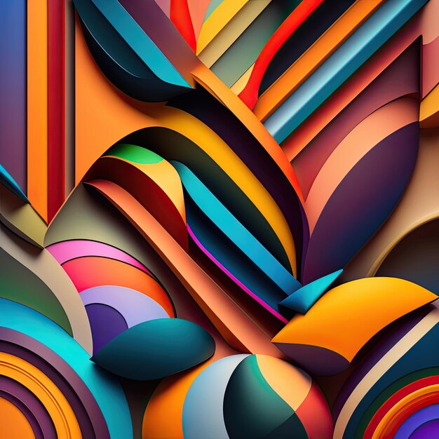 Formas multicolores en capas de fondo