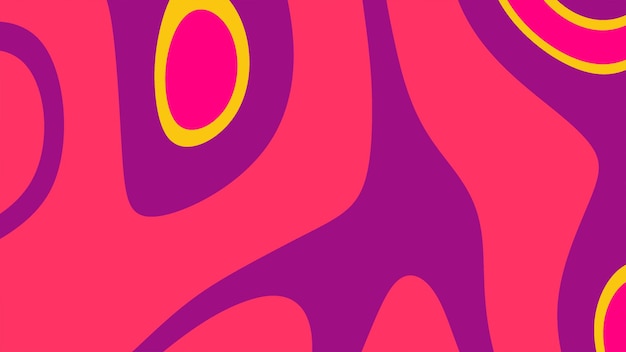 Formas orgánicas abstractas en colores psicodélicos retro