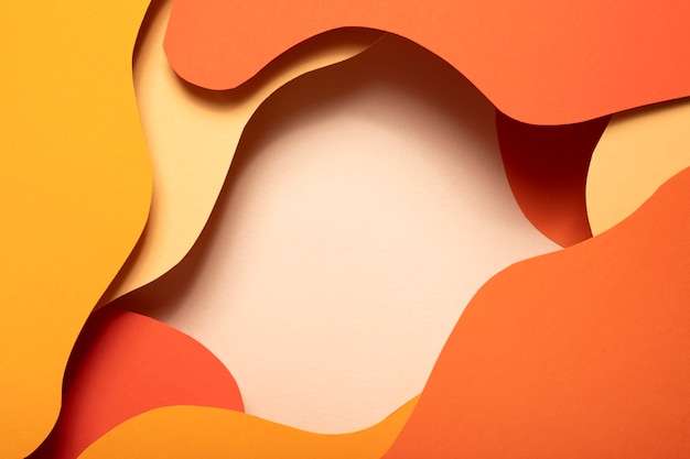 Formas psicodélicas de papel em diferentes tons de cores