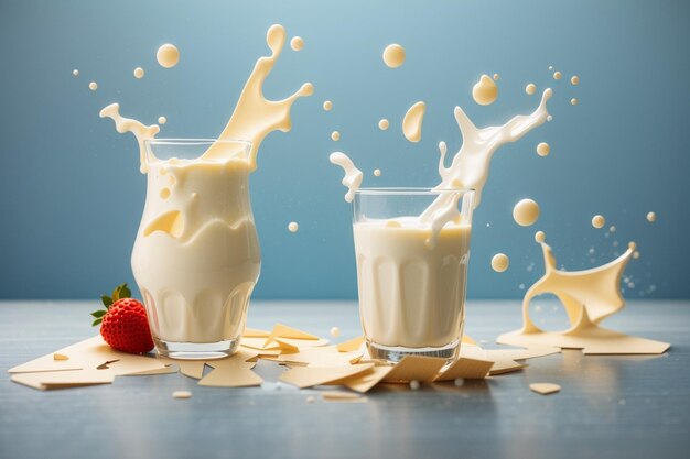 Las formas de salpicaduras de leche premium