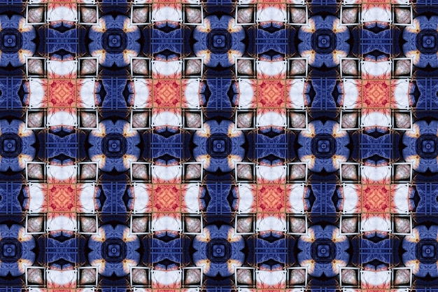 formas simétricas laranja e azuis, fundo abstrato