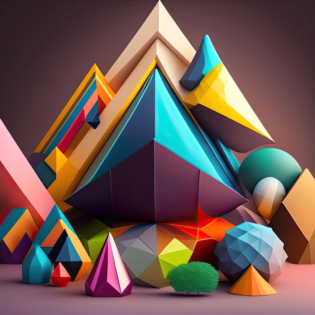 Formas triangulares 3D de fundo