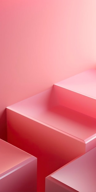 Formato vertical de fondo abstracto con formas geométricas suaves y simplistas en tonos rosados