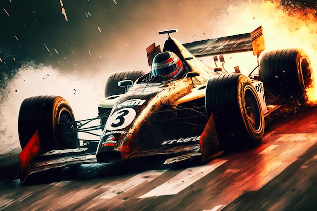 Formel-1-Meisterschaft und Autos, die sich auf der Strecke generativer KI überholen