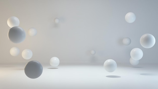 Formen und weißes Studio-Lichtkonzept Hintergrund 3D-Rendering