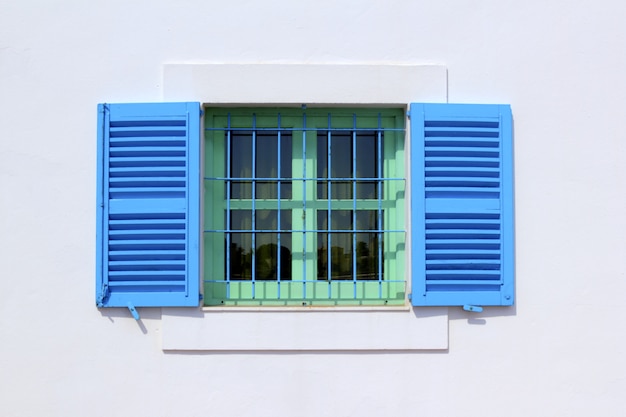 Formentera-Hausfenster der Architektur Baleareninseln