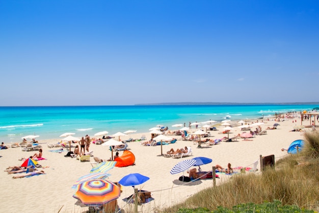 Formentera migjorn Els Arenals Strand im Sommer