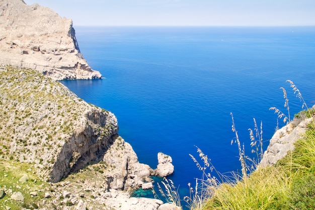 Formentor capa para Pollensa vista aérea do mar em Maiorca