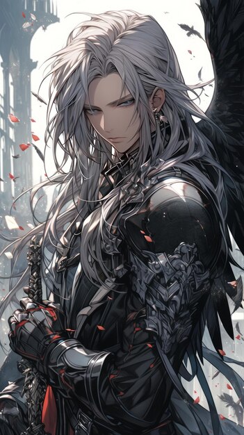 La formidable presencia de Sephiroth abrazando el estilo anime y los cautivadores ángulos de la cámara en Final Fantas