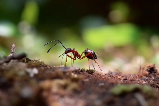 Formiga vermelha de verão no chão Gerar Ai