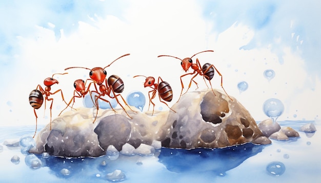 formigas comem água de açúcar imagem de cor