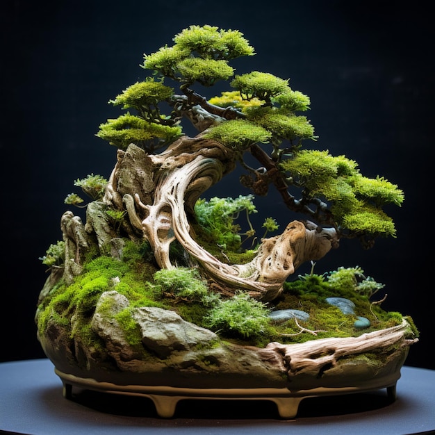 Formschnitt Bonsai Scape Moos Boden Bucephalandra