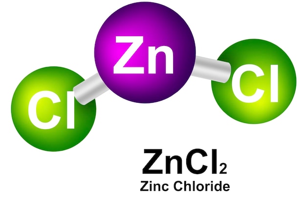 Fórmula molecular del cloruro de zinc.