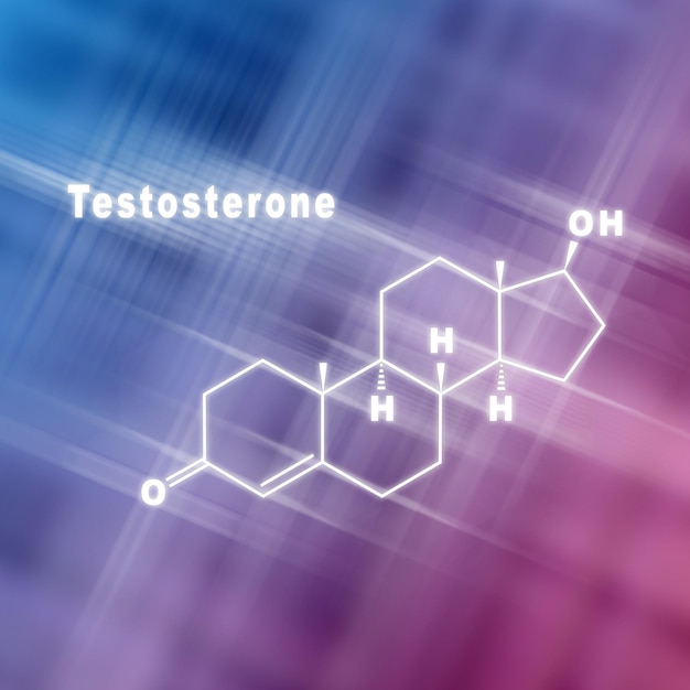 Fórmula química estructural de la hormona testosterona