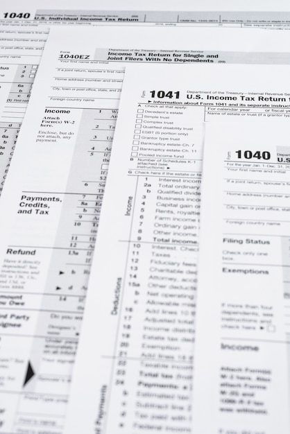Formular 1040 Einkommensteuererklärung für natürliche Personen Vereinigte Staaten Steuerformulare Amerikanische Blanko-Steuerformulare