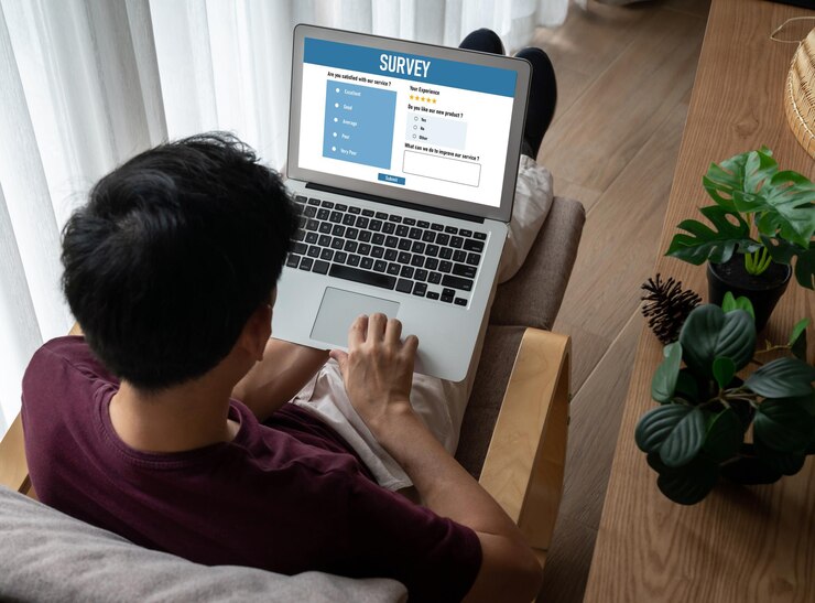 Foto formulario de encuesta en línea para la recopilación de información digital moderna