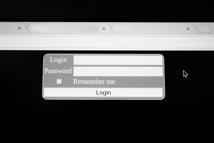 Foto formulario de inicio de sesión en la pantalla de la computadora