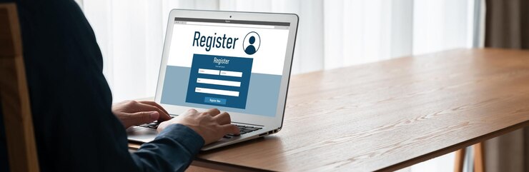 Foto formulario de registro en línea para completar formularios de moda