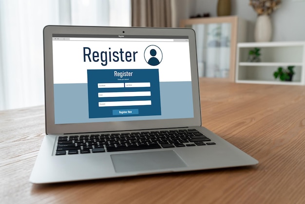 Formulario de registro en línea para llenar el formulario modish en el sitio web de Internet