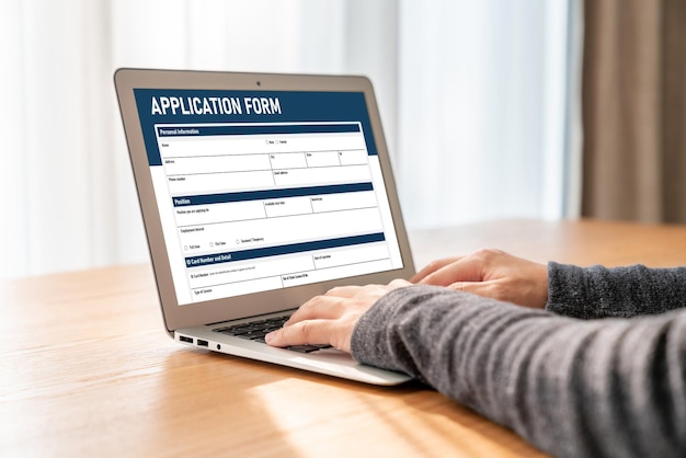 Formulario de solicitud en línea para el registro de moda