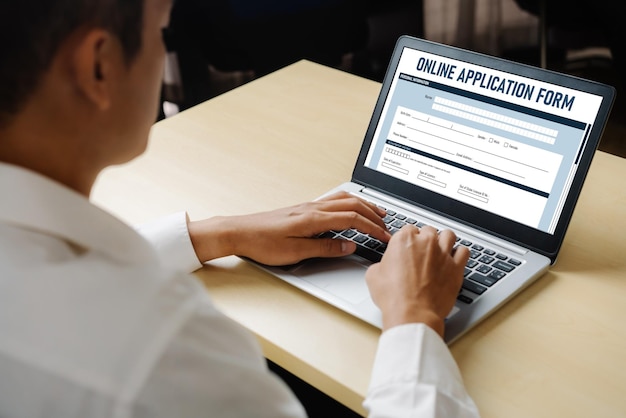 Formulario de solicitud en línea para el registro modish en el sitio web de Internet