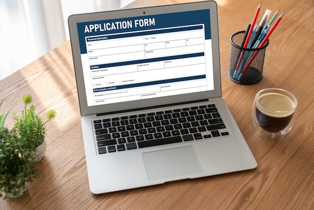 Formulario de solicitud en línea para el registro modish