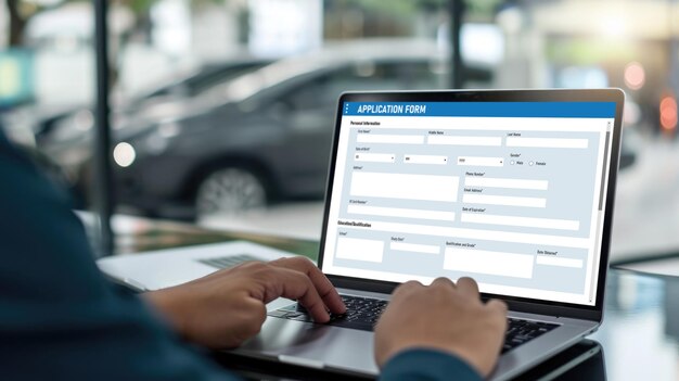 Formulario de solicitud en línea para el registro rápido