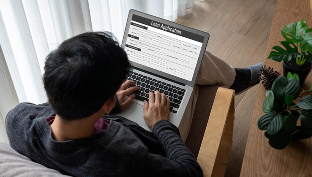 Formulario de solicitud de préstamo en línea para la recopilación de información digital de moda