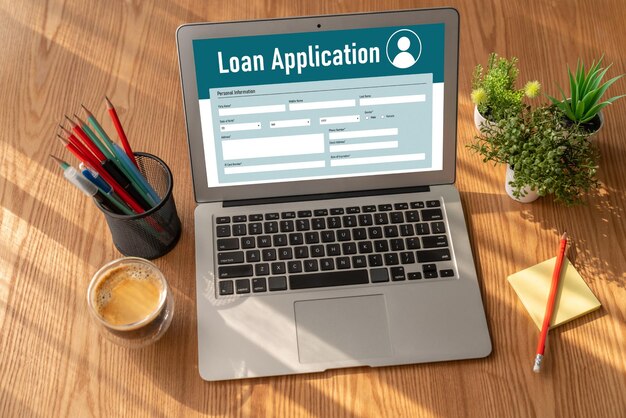 Formulario de solicitud de préstamo en línea para la recopilación de información digital de moda