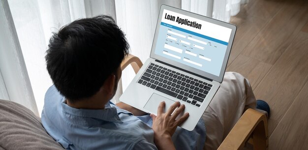 Formulario de solicitud de préstamo en línea para la recopilación de información digital de moda
