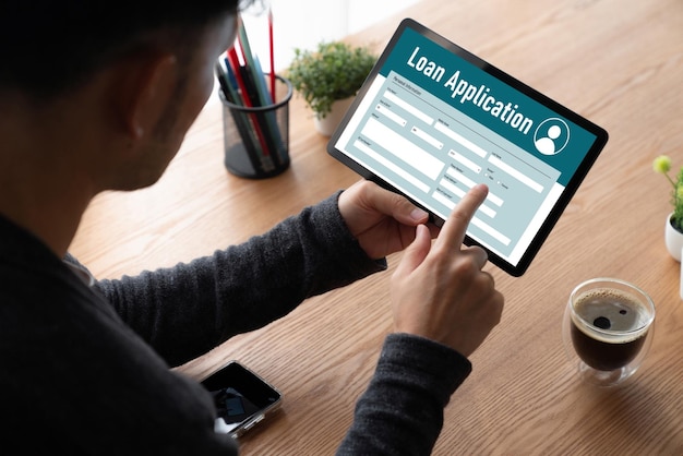 Formulario de solicitud de préstamo en línea para la recopilación de información digital de moda