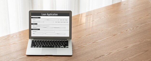 Formulario de solicitud de préstamo en línea para la recopilación de información digital de moda