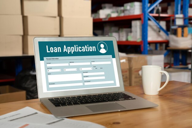 Formulario de solicitud de préstamo en línea para la recopilación de información digital de moda