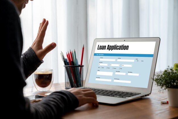 Formulario de solicitud de préstamo en línea para la recopilación de información digital de moda