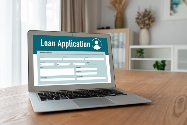 Formulario de solicitud de préstamo en línea para la recopilación de información digital de moda