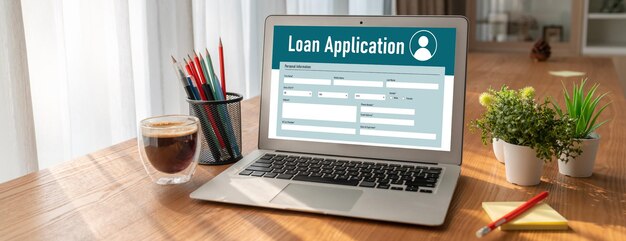Formulario de solicitud de préstamo en línea para la recopilación de información digital de moda